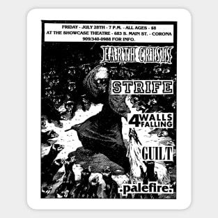 Earth Crisis / Strife / 4 Walls Falling / Guilt Hardcore Flyer Sticker